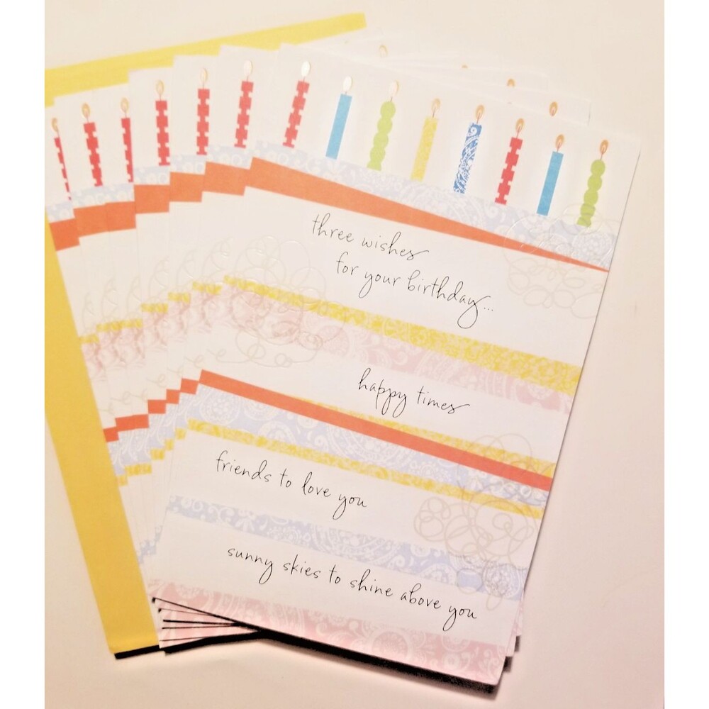 Birthday Greeting Cards Lot of 10 Cards Anyone Any Age Birthday Candles Wishes